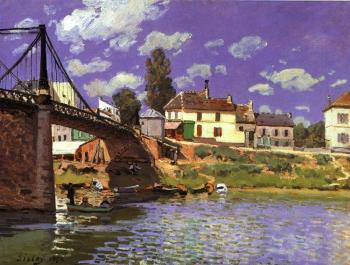 阿爾弗萊德 西斯萊 The Bridge at Villeneuve la Garenne